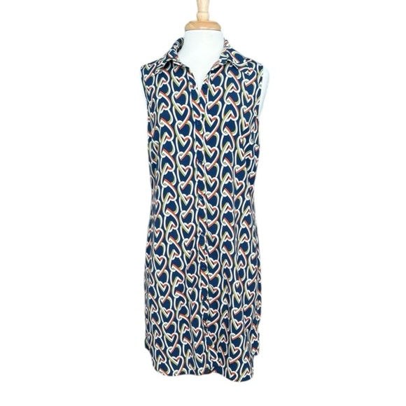 Cabi Amour Heart Print Sleeveless Shirt Versatile Dress Size Medium - Picture 1 of 10